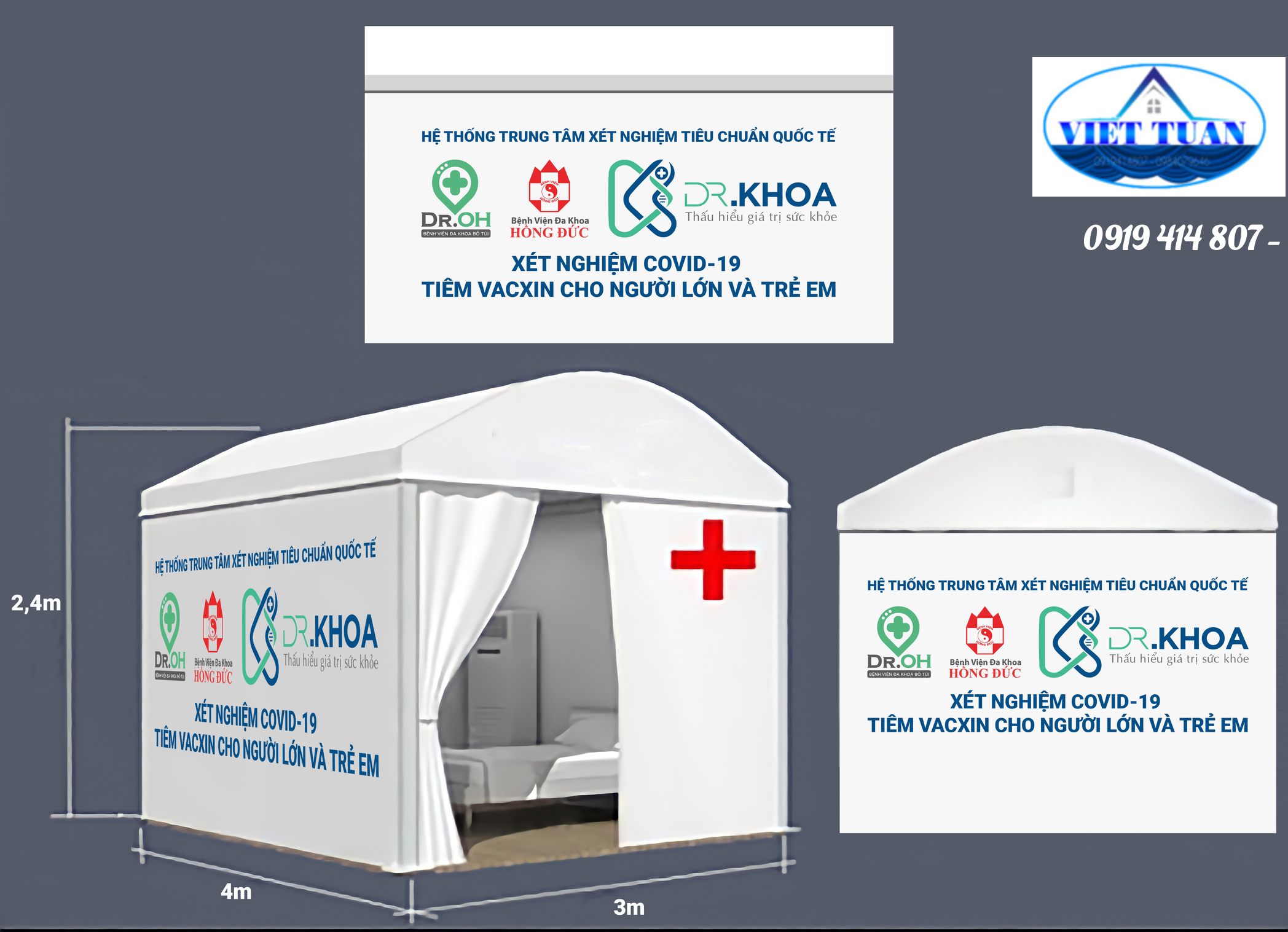 Lều y tế - Lắp lều chống dịch cho bệnh viện Bệnh Nhiệt Đới